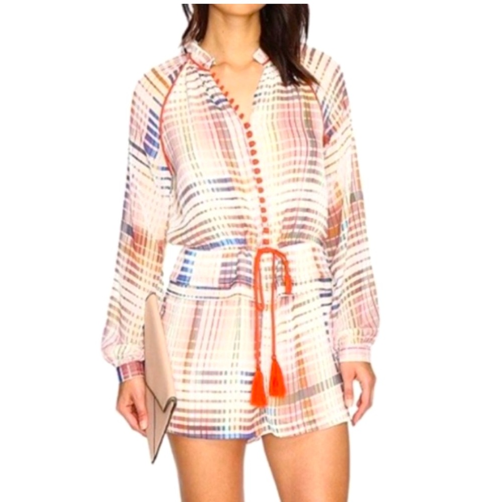 Anthropologie Adelyn Rae Multicolor Grid Romper